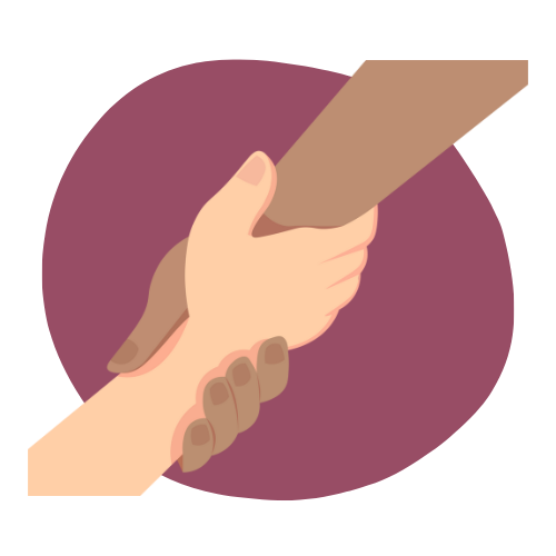 Cartoon hand holding each other