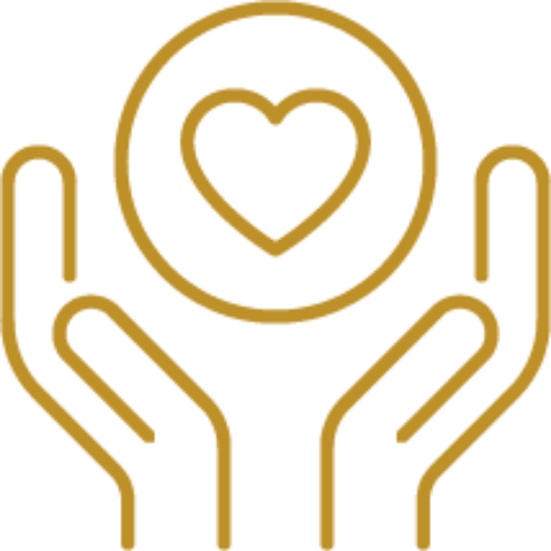 Cartoon hand holding a love heart