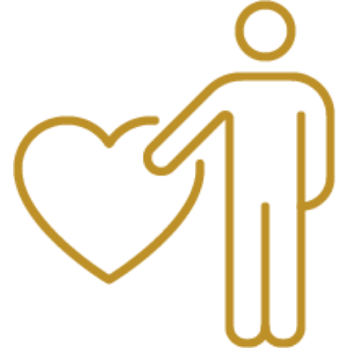 Cartoon person holding a love heart